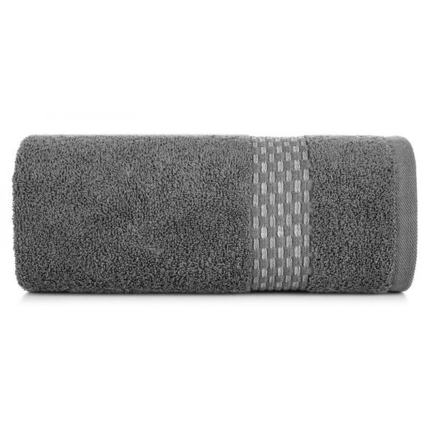 Ręcznik bawełniany z żakardową bordiurą RIVA 50X90 stalowy