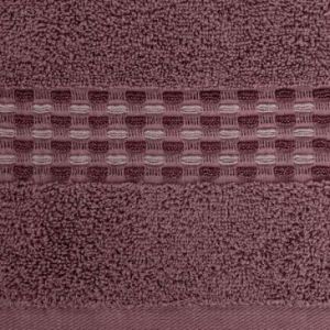 Ręcznik bawełniany z żakardową bordiurą RIVA 50X90 liliowy