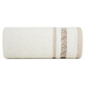 Ręcznik bawełniany z żakardową bordiurą TESSA 30X50 kremowy