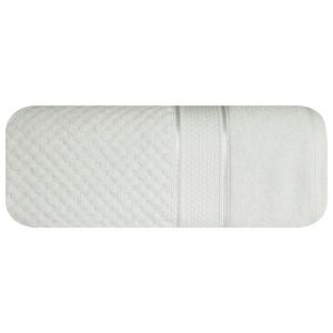 Ręcznik frotte welurowy z prostą bordiurą JESSI 30X50 biały