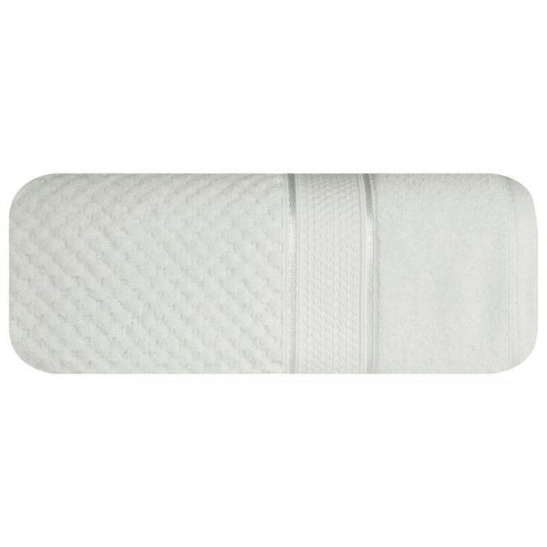 Ręcznik frotte welurowy z prostą bordiurą JESSI 30X50 biały