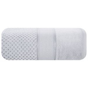 Ręcznik frotte welurowy z prostą bordiurą JESSI 50X90 srebrny