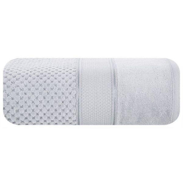 Ręcznik frotte welurowy z prostą bordiurą JESSI 50X90 srebrny
