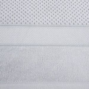 Ręcznik frotte welurowy z prostą bordiurą JESSI 70X140 srebrny