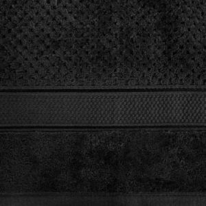 Ręcznik frotte welurowy z prostą bordiurą JESSI 50X90 czarny