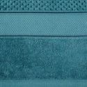 Ręcznik frotte welurowy z prostą bordiurą JESSI 70X140 turkusowy