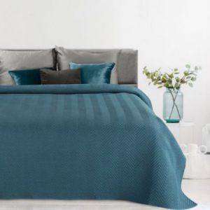 Narzuta na łóżko pikowana LEN 200X220 niebieska