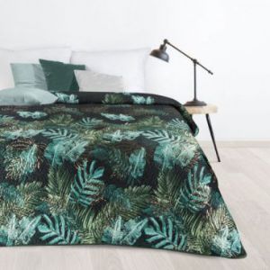 Narzuta na łóżko pikowana DAWOSA 170X210 czarna zielona