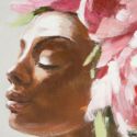 Obraz ręcznie malowany kobieta Women 60X90 szary+brązowy+różowy