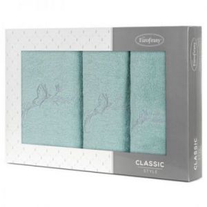 Komplet ręczników w pudełku FAIRY 30x50 + 50x90 + 70x140 miętowy