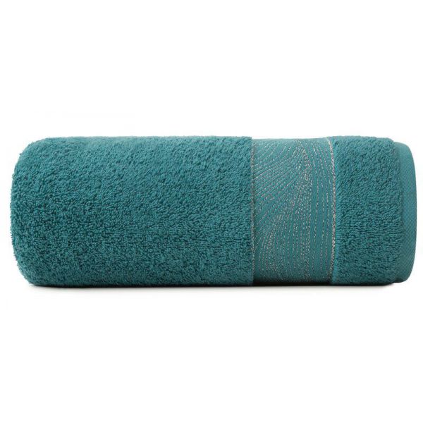 Ręcznik bawełniany z bordiurą MARIEL 50X90 turkusowy