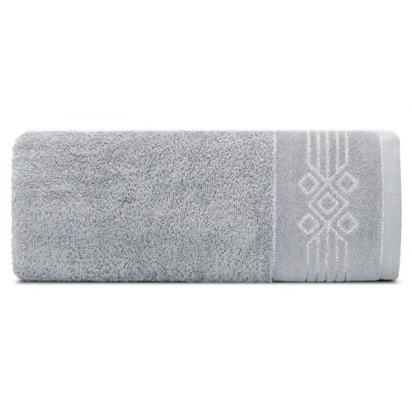 Ręcznik bawełniany z bordiurą KAMELA 50X90 srebrny
