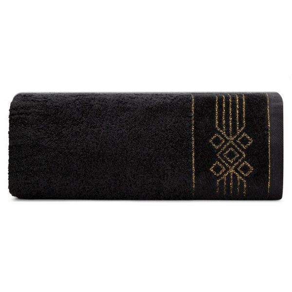 Ręcznik bawełniany z bordiurą KAMELA 70X140 czarny