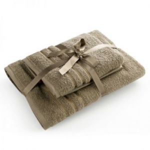 Komplet ręczników bawełnianych LOCA 50x90 + 70x140 brązowe