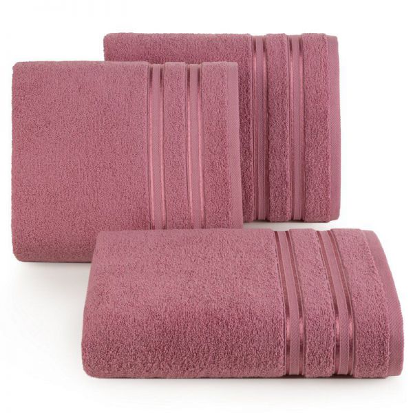 Ręcznik bawełniany z bordiurą MANOLA 30X50 pudrowy