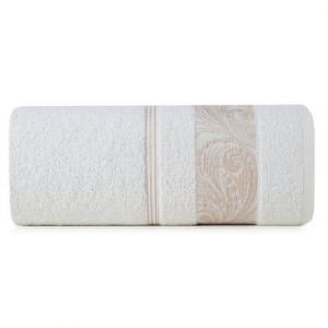 Ręcznik bawełniany z bordiurą SYLWIA 70X140 kremowy
