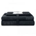 AmeliaHome Komplet ręczników bawełnianych ALLIUM 30x50 + 50x90 + 70x130 czarny