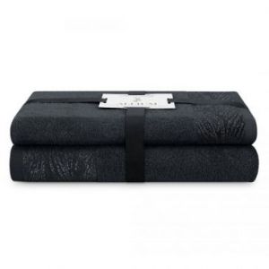 AmeliaHome Komplet ręczników bawełnianych ALLIUM 50x90 + 70x130 czarny