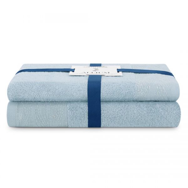 AmeliaHome Komplet ręczników bawełnianych ALLIUM 50x90 + 70x130 błękitny