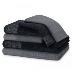 AmeliaHome Komplet ręczników bawełnianych ALLIUM 2*30x50 + 2*50x90 + 2*70x130 czarny