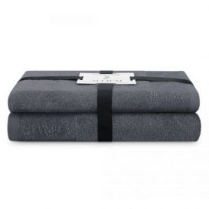AmeliaHome Komplet ręczników bawełnianych ALLIUM 50x90 + 70x130 grafitowy