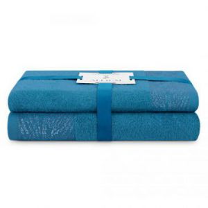 AmeliaHome Komplet ręczników bawełnianych ALLIUM 50x90 + 70x130 niebieski