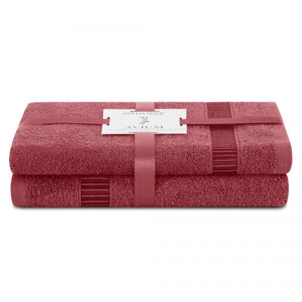 AmeliaHome Komplet ręczników bawełnianych AVIUM 50x90 + 70x130 różowy