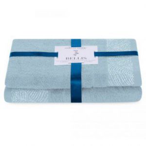 AmeliaHome Komplet ręczników bawełnianych BELLIS 50x90 + 70x130 błękitny