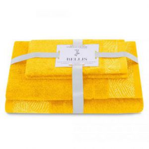 AmeliaHome Komplet ręczników bawełnianych BELLIS 30x50 + 50x90 + 70x130 żółty