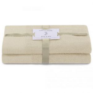 AmeliaHome Komplet ręczników bawełnianych FLOS 50x90 + 70x130 beżowy