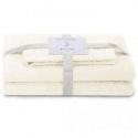 AmeliaHome Komplet ręczników bawełnianych FLOS 30x50 + 50x90 + 70x130 kremowy