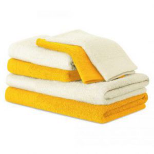 AmeliaHome Komplet ręczników bawełnianych FLOS 2*30x50 + 2*50x90 + 2*70x130 żółty + kremowy