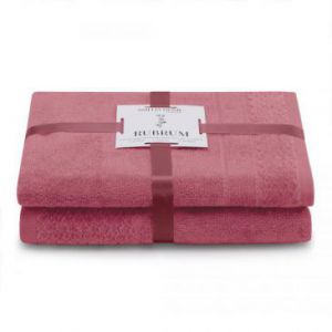 AmeliaHome Komplet ręczników bawełnianych RUBRUM 50x90 + 70x130 różowy