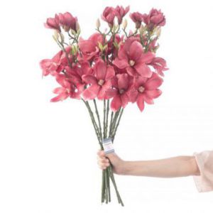 AmeliaHome Sztuczny kwiat MAGNOLI x 10 20x69 cm różowy