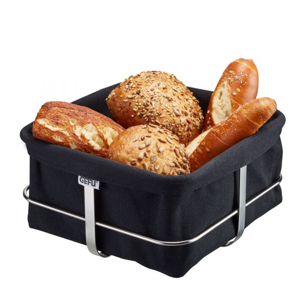 GEFU Koszyk na chleb czarny 21,9 x 21,9 x 11,2 cm