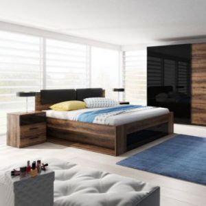 Hakano Klasyczne łóżko drewniane ORATORIO 186x205 kolor ciemny