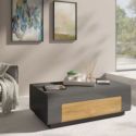 Hakano Stół nowoczesny BALLADE 110x60 antracyt+ciemny brąz