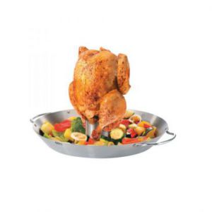 GEFU BBQ Wok grillowy do kurczaka i warzyw stal nierdzewna 30x30x7 cm