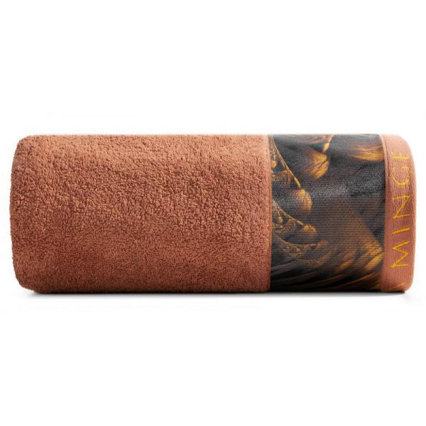 EVA MINGE Ręcznik bawełniany z bordiurą SIMONA 50X90 ceglasty