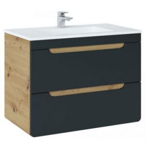 Hakano Szafka łazienkowa pod umywalkę ARCADE styl industrialny 80x46x59 czarna
