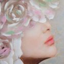 Obraz ręcznie malowany na płótnie WOMEN 80X100 szary+różowy