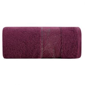 Ręcznik bawełniany z bordiurą MARIELO 50X90 bordowy