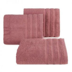 Ręcznik bawełniany z bordiurą VITO 70X140 pudrowy