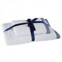 Komplet ręczników bawełnianych z roślinnym wzorem KOS 50x90 + 70x140 biały