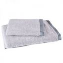 Komplet ręczników bawełnianych z roślinnym wzorem KOS 50x90 + 70x140 srebrny