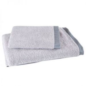 Komplet ręczników bawełnianych z roślinnym wzorem KOS 50x90 + 70x140 srebrny