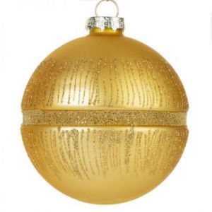 Bombka świąteczna szklana choinkowa BSZ153B 10cm złota x4
