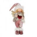 Figurka świąteczna dekoracyjna DOLL41A 14X13X51cm biała + różowa
