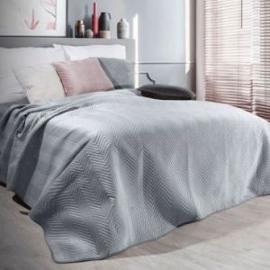 Narzuta na łóżko pikowana SOFIA 170X210 srebrna