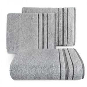 Ręcznik bawełniany z bordiurą KORAL 70X140 srebrny